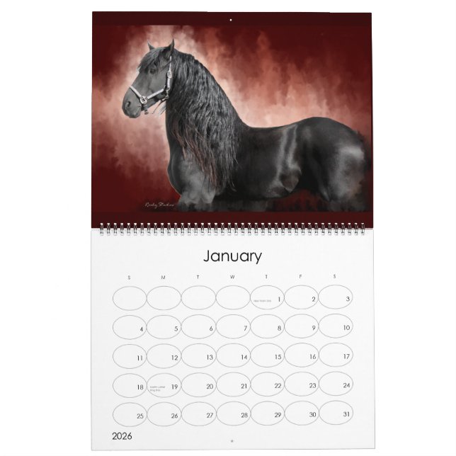 Calendrier Mural Frison et cheval 2015 (Jan 2026)