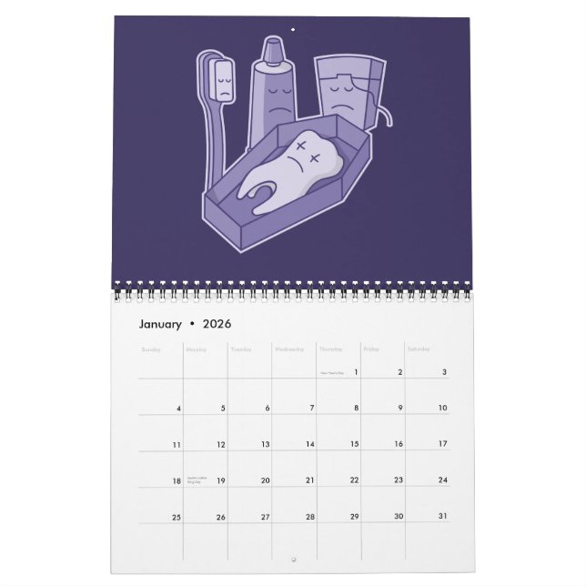 Calendrier Mural Funérailles des dents (Jan 2026)