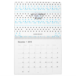 Calendrier Mural Géométrie bleue
