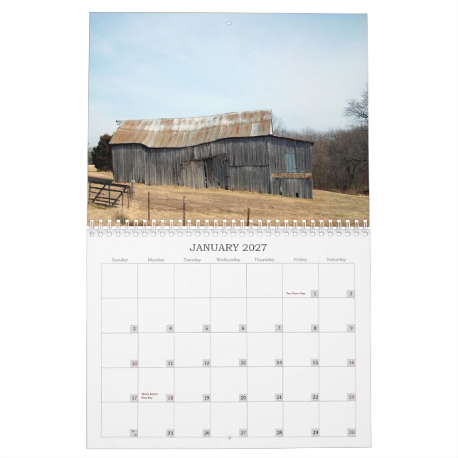 Calendrier Mural Granges du Missouri (Jan 2027)