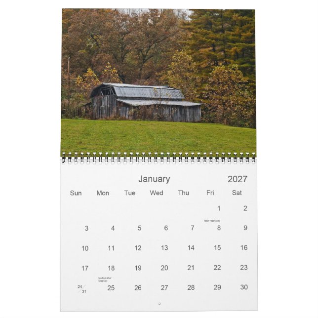 Calendrier Mural Granges et vieux bâtiments dans le comté de (Jan 2027)