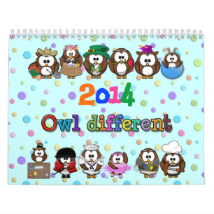 Calendrier Mural hibou 2014 différent