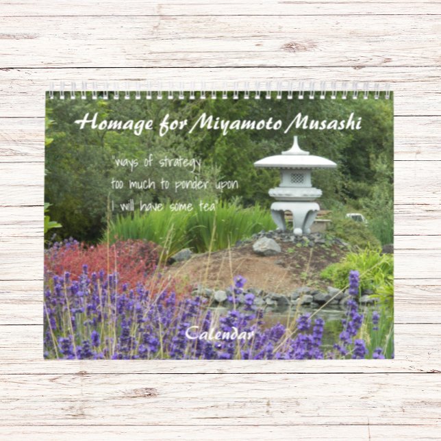 Calendrier Mural Hommage pour Miyamoto Musashi Haiku (In Situ)