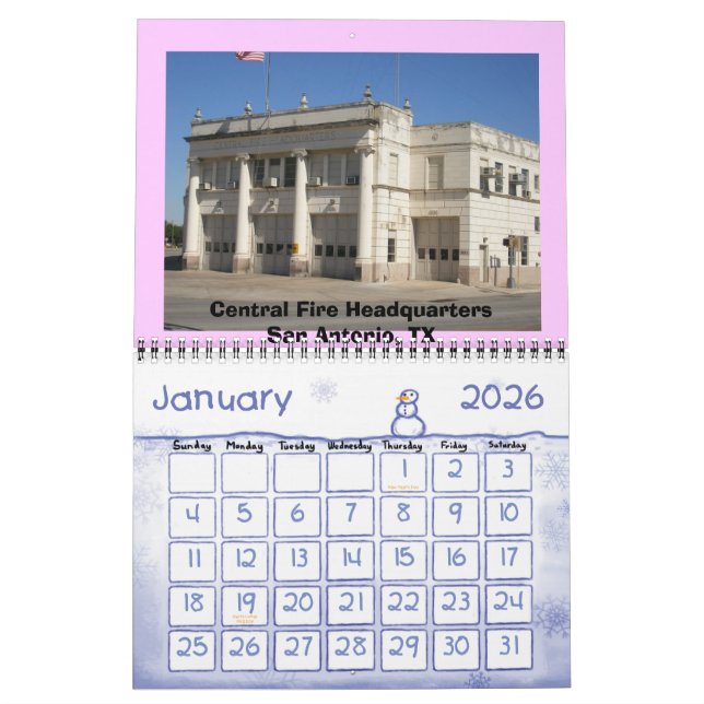 Calendrier Mural Honorer les pompiers (Jan 2026)