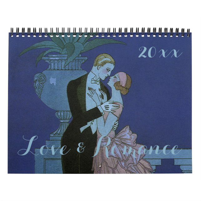 Calendrier Mural Illustration vintage Amour et romance (Protection)