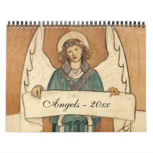 Calendrier Mural Illustration vintage Anges religieux, Religieux