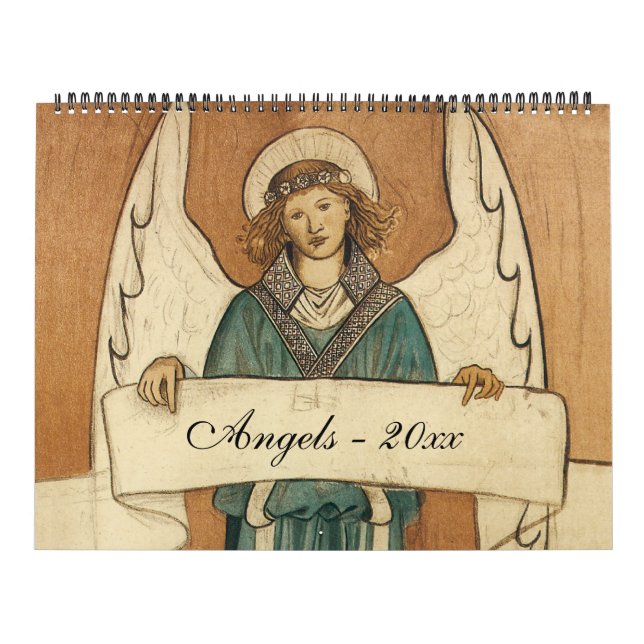 Calendrier Mural Illustration vintage Anges religieux, Religieux (Protection)