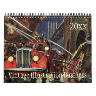 Calendrier Mural Illustration vintage Emplois et professions