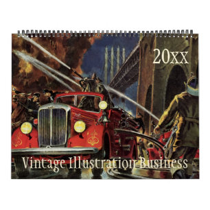 Calendrier Mural Illustration vintage Emplois et professions