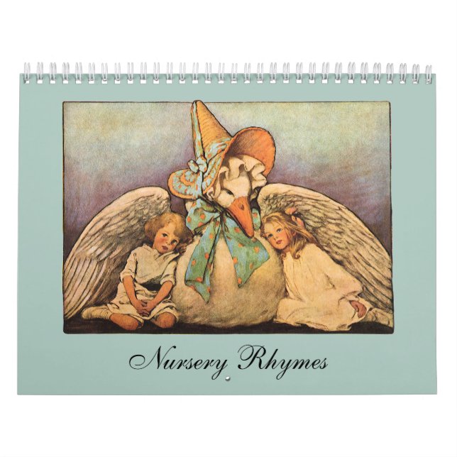 Calendrier Mural Illustration vintage Mère Goose Nursery Rhymes (Protection)