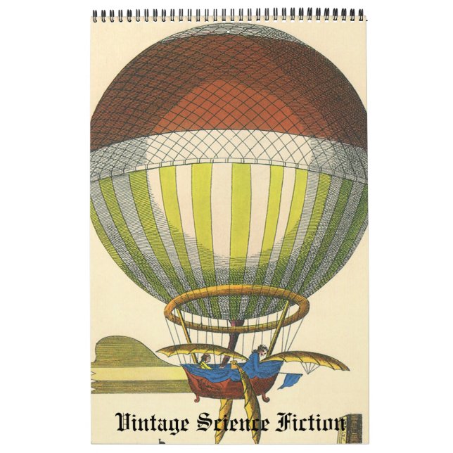 Calendrier Mural Illustration vintage science fiction futuriste (Protection)