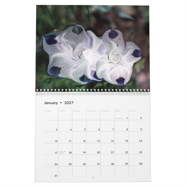 Calendrier Mural images rares de fleur (Jan 2027)