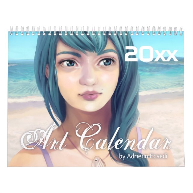 Calendrier Mural Imaginaires filles 20XX Art numérique (Protection)
