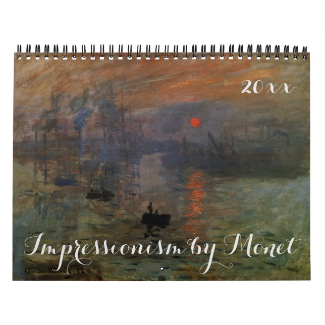 Calendrier Mural Impressionnisme vintage Art by Claude Monet (Protection)