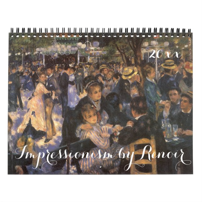 Calendrier Mural Impressionnisme vintage par Pierre Auguste Renoir (Protection)