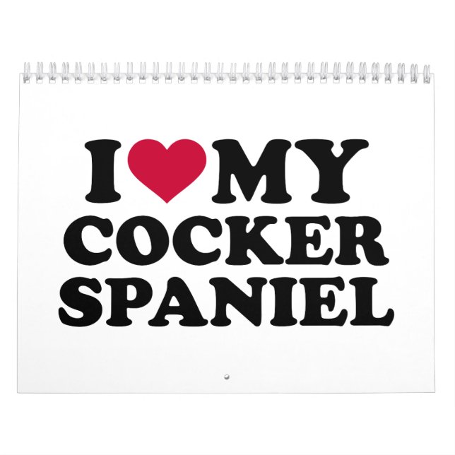 Calendrier Mural J'aime mon cocker (Protection)