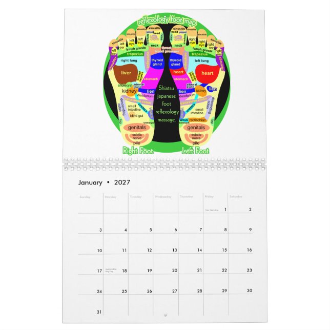 Calendrier Mural Japonais de santé (Jan 2027)