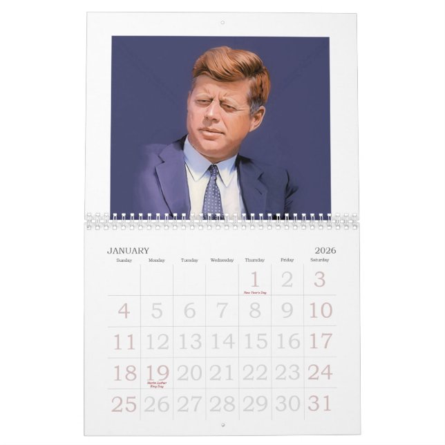 CALENDRIER MURAL JFK S'EST RAPPELÉ 1963 - 2013 (Jan 2026)