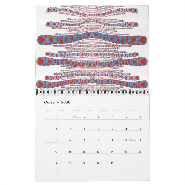 Calendrier Mural Jour après jour (Mar 2028)