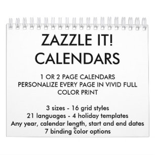 Calendrier Mural La coutume a personnalisé la Deux-Page 5,5" x 7"