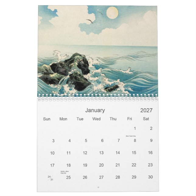 Calendrier Mural La magie des estampes japonaises (Jan 2027)