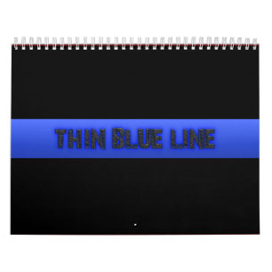 Calendrier Mural La police amincit Blue Line 3D
