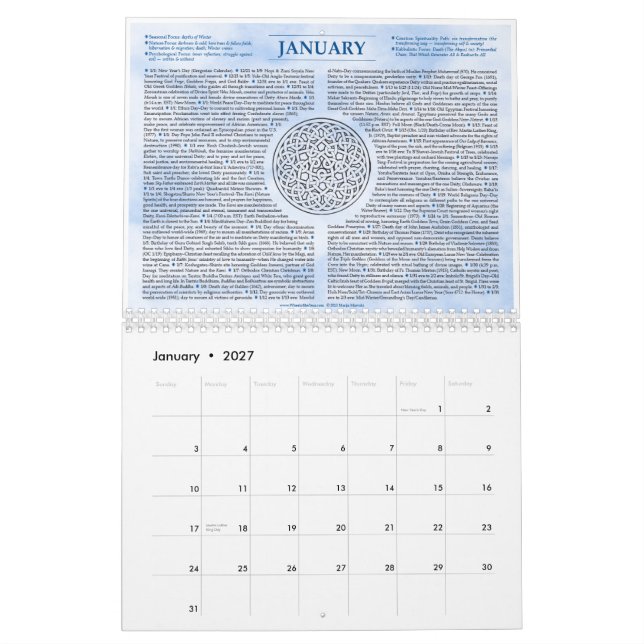 Calendrier Mural La roue mystique de l'année 2014 (Jan 2027)