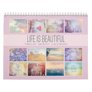 Calendrier Mural La Vie Est Une Belle Inspiration   Photos Pastel
