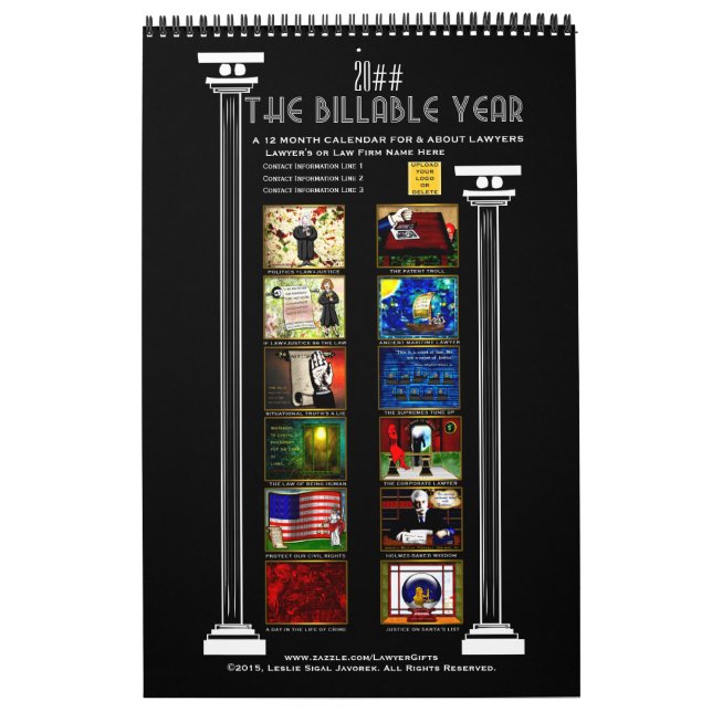 Calendrier Mural L'année facturable pour des avocats - (Protection)