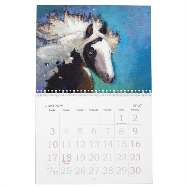 Calendrier Mural L'art animal classe l'original 2012 d'amusement (Jan 2027)