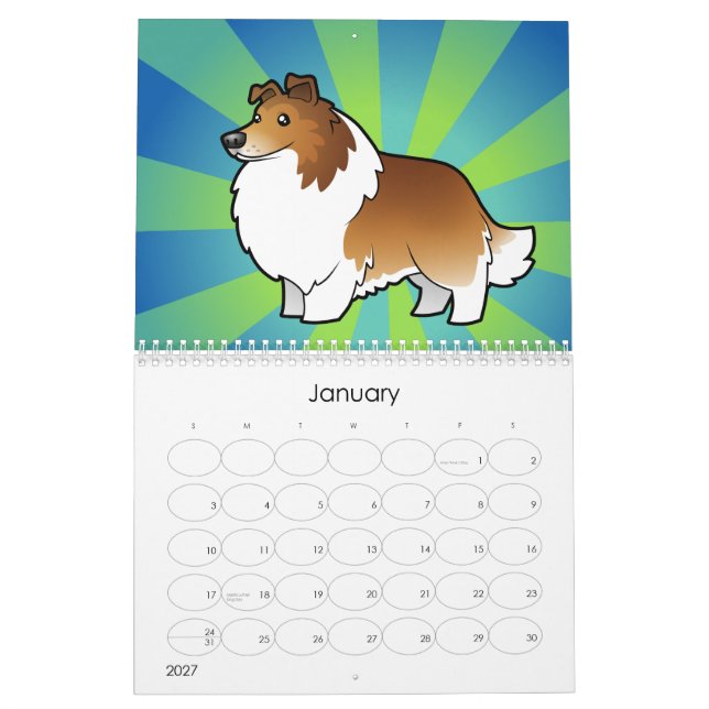 Calendrier Mural Le chien de bande dessinée multiplie 2012 (Jan 2027)