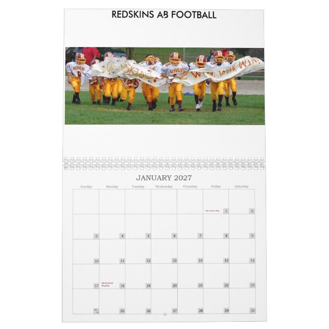 Calendrier Mural Le football de Peaux Rouges d'ab (Jan 2027)