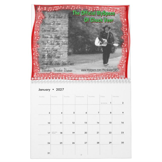 Calendrier Mural Le mandrin virent Calander 2008 (Jan 2027)