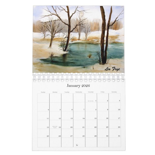 Calendrier Mural Le Watercolors2013 de Lin (Jan 2026)