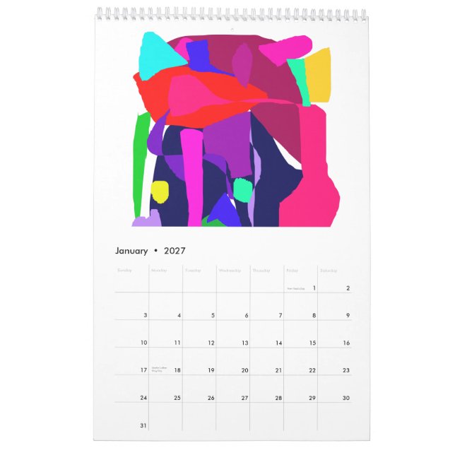 Calendrier Mural L'eau rose excessive d'aubergine de Sun de (Jan 2027)