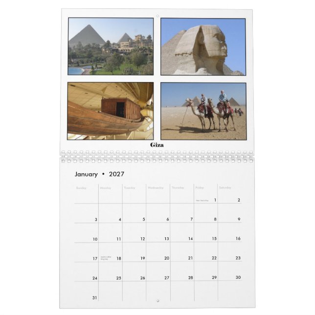 Calendrier Mural L'Egypte et la Jordanie (Jan 2027)