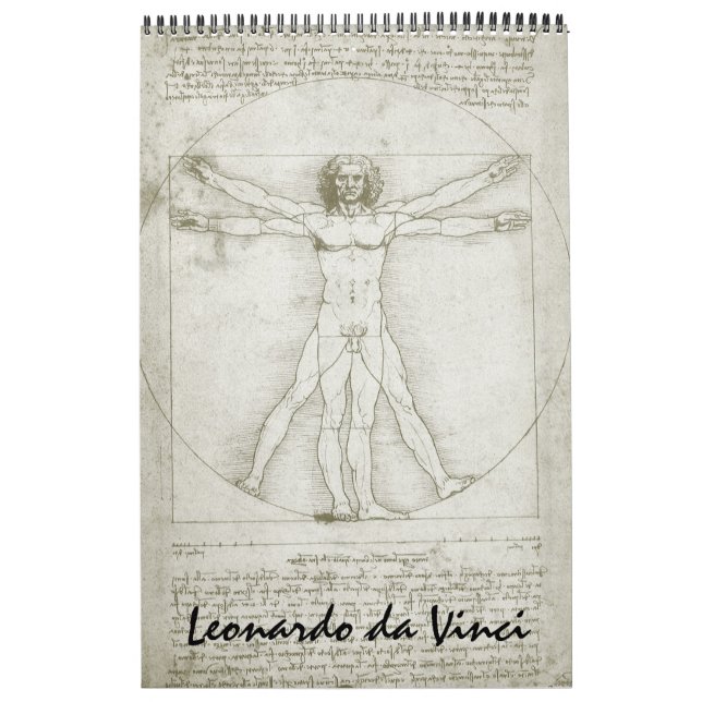Calendrier Mural Leonardo da Vinci Beaux-Arts Esquisses et dessins (Protection)