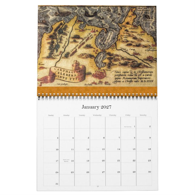 Calendrier Mural Les cartes d'Abraham Ortelius 2012 (Jan 2027)