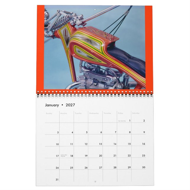 Calendrier Mural Les Kreations Kool Kustom Kycle de Kelsey ; 2014 (Jan 2027)