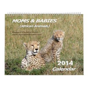 Calendrier Mural Les mamans et les animaux africains de bébés