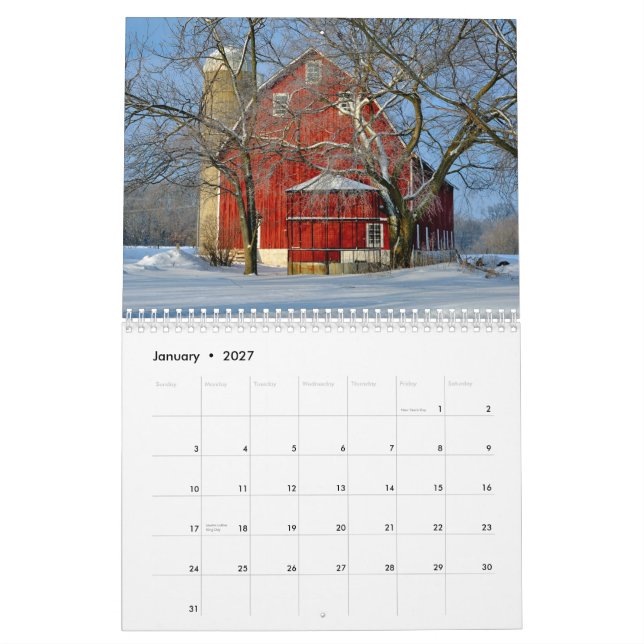 Calendrier Mural L'inconduite du Wisconsin en 2015 (Jan 2027)