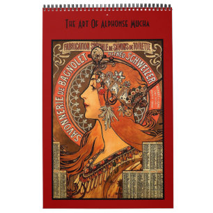Calendrier Mural Livre Vintage Alphonse Mucha 14 Images Célèbre Art