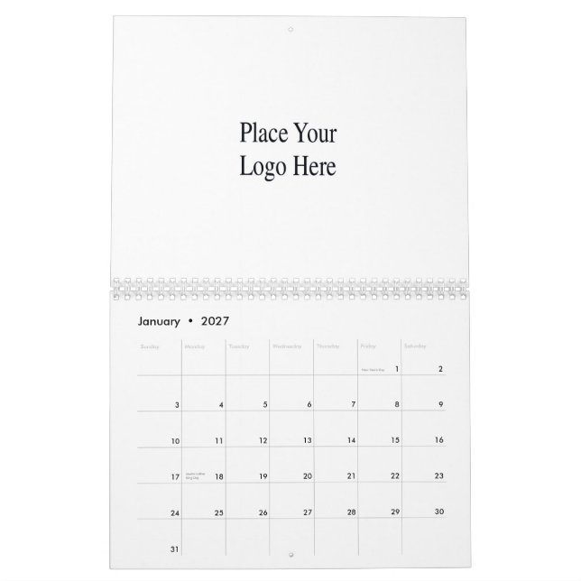 Calendrier Mural Logo de Custom Company (Jan 2027)