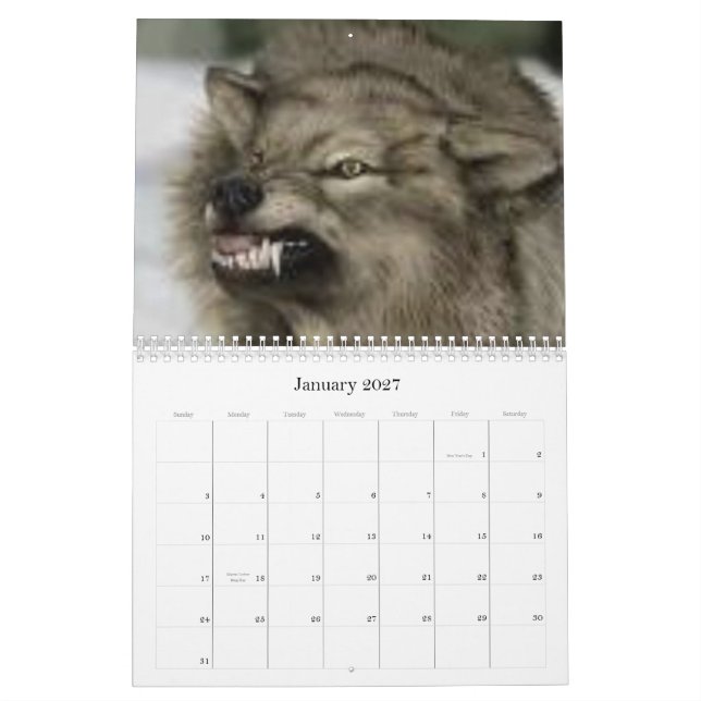 Calendrier Mural Loups (Jan 2027)