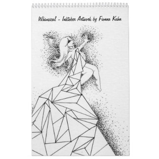 Calendrier Mural Lunatique - illustration d'Inktober par Fionna