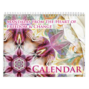 Calendrier Mural Mandalas du coeur de la liberté et du changement