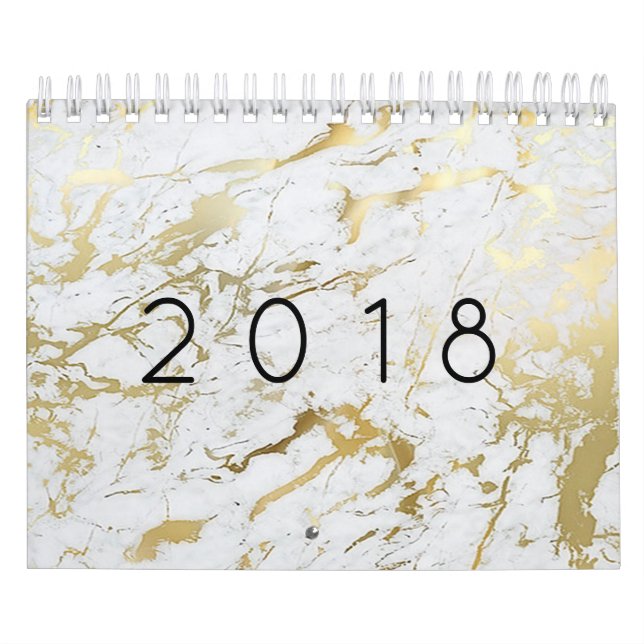 Calendrier Mural Marbre blanc Carrare Silver Gold Pierre (Protection)