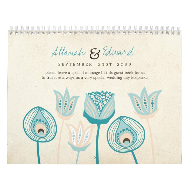 Calendrier Mural Mariage Personnalisé Photo Livre d'invité Livre d' (Protection)