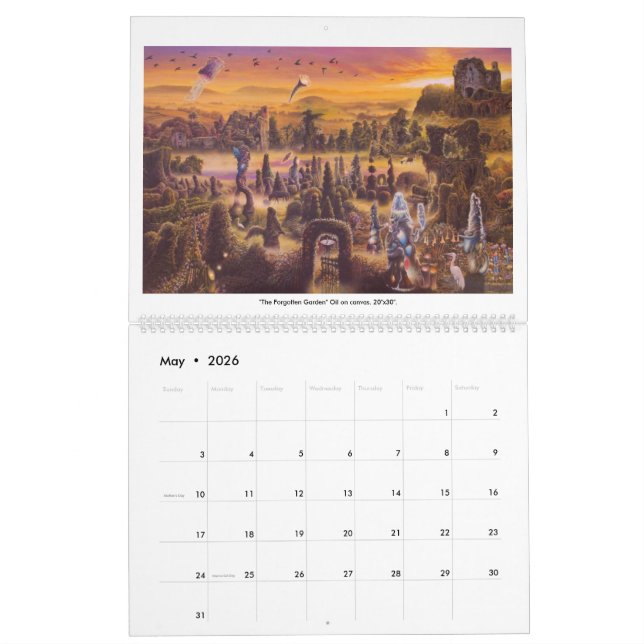 Calendrier Mural McCarthy-Surréalisme et le paysage 2016 de James (Mai 2026)