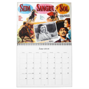 Calendrier mural mexicain d'affiche de film